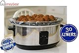 30 pk Large Crock Pot & Slow Cooker Liners - 22"x12" 3 to 7 Quart Easy Clean Up Plastic Bags for Crockpot, Aluminum Cooking Trays, Pans - Non-Stick & Oven/Microwave Safe - by HomeyGear