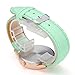 Top Plaza Fun Animal Series Twelve Cute Cats Scale Rose Golden Case PU Leather Strap Womens Girls Quartz Wrist Watch,Green