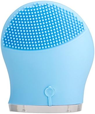 Grace Wash Facial Brush and Massager, A Innovative Skin Care Tool with Facial Cleansing, Massaging and Anti-aging 3-in-1, Natural Silicone for Facial Polish and Scrub, Acne Reduction (Blue)
