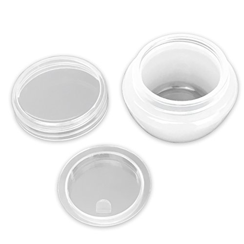 Beauticom 24 Pieces 20G/20ML White Frosted Container Jars with Inner Liner for Lotion, Toners, Lip Balms, Makeup Samples - BPA Free