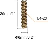 sourcing map 12pcs Fully Threaded Rods 1/4x1" Carbon Steel All Thread Studs view 2