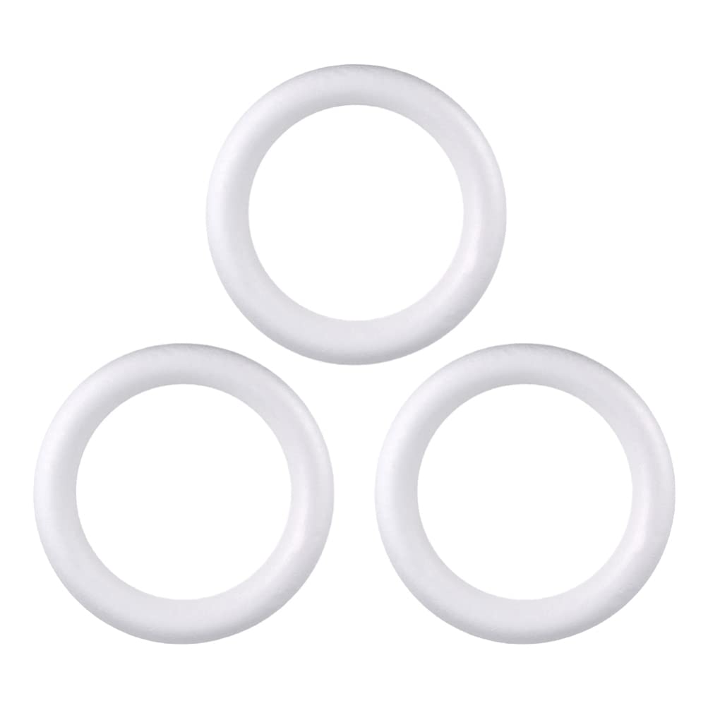 Craft Foam Wreath Forms Frame: 3Pcs 25cm Round Circle Rings White Floral Ring for Christmas Valentines Day DIY Arts Floral Projects