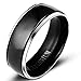 Jude Jewelers 8mm Black Solid Real Titanium Metal Ring