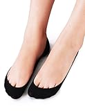 VERO MONTE 4 Pairs Womens No Show Socks - Cotton Liner Socks (Black + Skin, 6-7.5) 440411