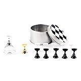 BQAN 12Pcs Chess Board Magnetic Nail Tip Crystal Stand Set Salon Display Holder Set