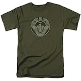 Stargate Sg1 Distressed Mens Short Sleeve Shirt Military Green 2X