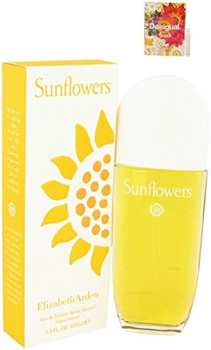 Sunflowers Perfume By E L I Z A B E T H Arden Eau De Toilette Spray For Women 3.4 oz.100 ml. + Free! Sample Perfume Desigual Fresh 0.05 oz Vial