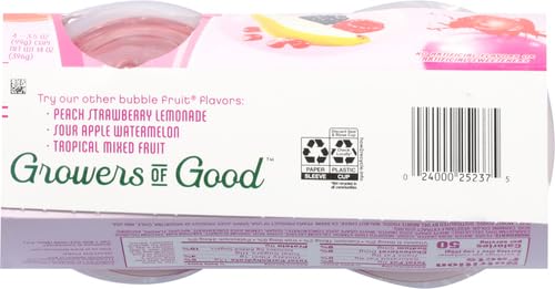 DEL MONTE BUBBLE FRUIT PEAR BERRY POMEGRANATE PEARS & POPPING BOBA WITH SWEETENED JUICE 4-3.5 OZ. CUPS, RED