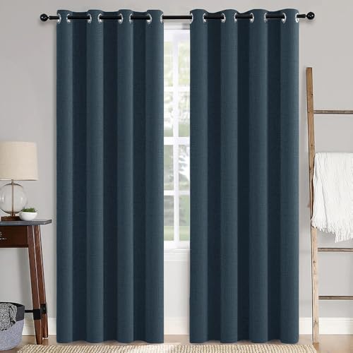 MIULEE 100% Blackout Linen Curtains