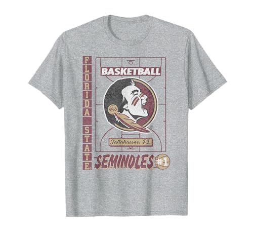 Florida State Seminoles Basketball Vintage Court Gray T-Shirt