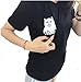College Girl Style Pocket Middle Finger Cat Print Tee(Size:S-4XL)/Cap/IPhone Case