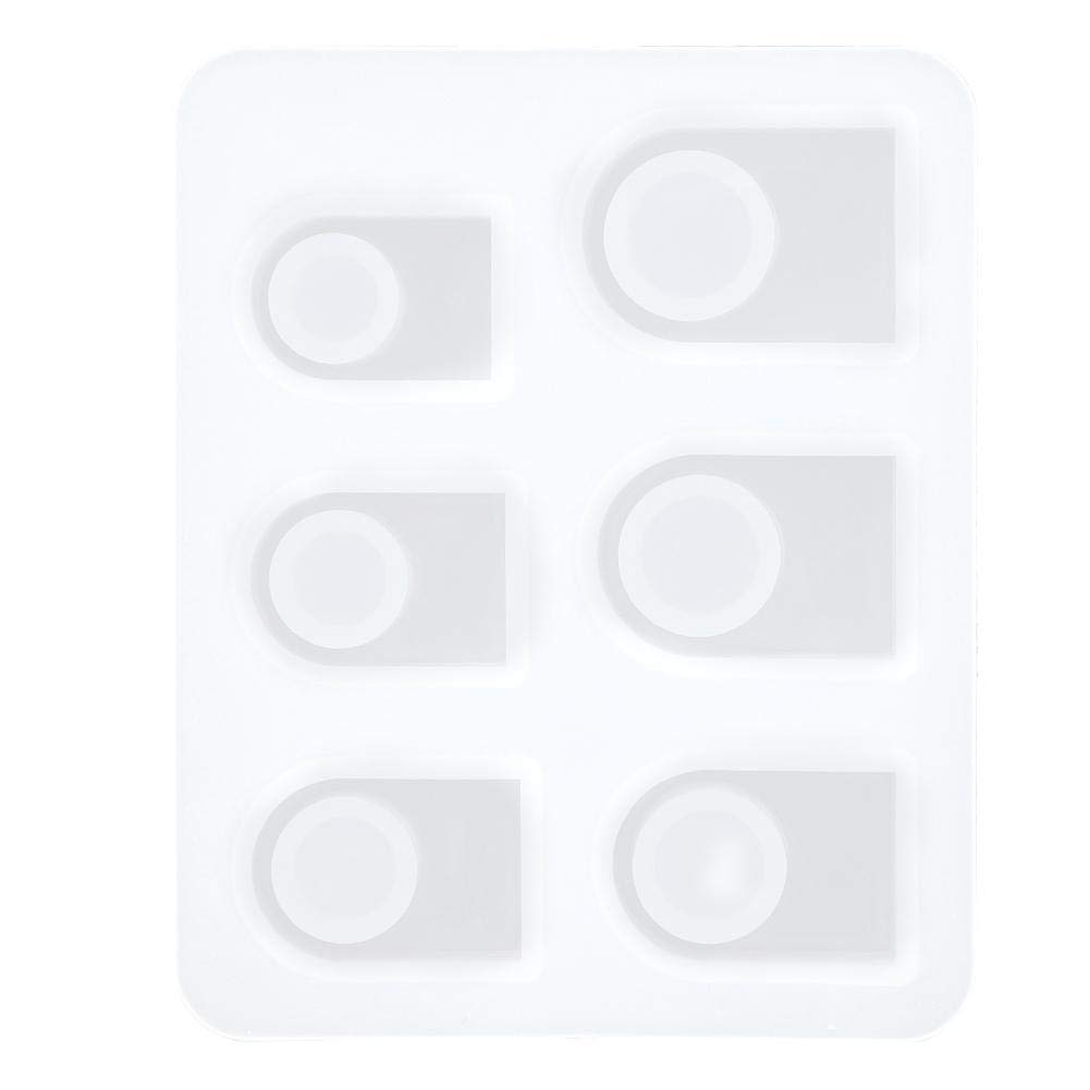 Fdit Silicone Ring Mold Resin Square Head Ring Mold Modern Translucent DIY Hand-Made Jewelry Mould Kit for Jewelry