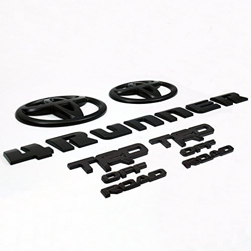 Nox Lux 2017-2018 Toyota 4Runner TRD Off Road Matte Black Out Emblem Overlay Badges - 15 Piece Full Kit