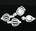 Housweety 5 Silver Plated Hollow Filigree Cage Pendants 24x13mm