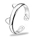 Cute Animals Club Adjustable Ring for Women - Sterling Silver Rings for Women, Wrap Around Rings for Women Sterling Silver, Knuckle Rings for Women Sterling Silver, Cute Rings for Women