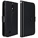 LK Case for LG K20 V, LG K20 Plus, LG Harmony, LV V5, LG K10 2017, Luxury PU Leather Wallet Flip Protective Case Cover with Card Slots and Stand (Black)