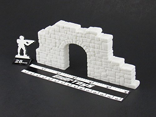 Ruined Stone Walls Wall Set B, Terrain Scenery for Tabletop 28mm Miniatures Wargame, 3D Printed and Paintable, EnderToys