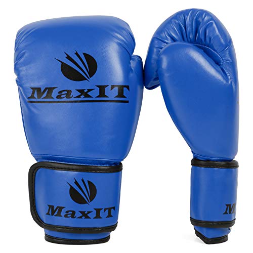 MaxIT Boxing Training Gloves for Kickboxing Punching Bag Mitt Sparring MMA Muay Thai or Fighting Sports - Blue 8oz