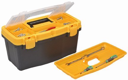 19" toolbox with top compartment