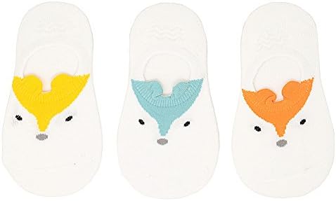 OLIVE OLIVIA Boys Girls No Show Socks 3-Pack (Toddler/Little Kid/Big Kid) (1-3 years old, #10 Fox Pattern)