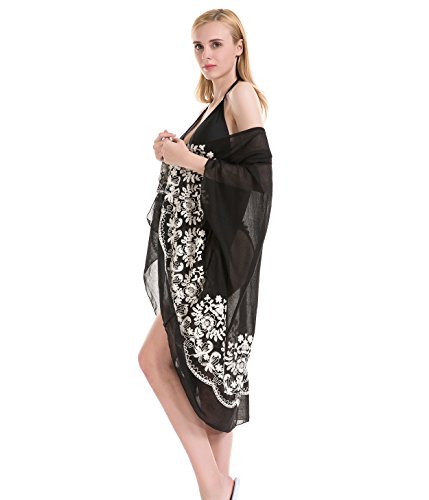 image for Gemazon　Ｃollection Embroidered Kimono Cardigan Beach Coverup – B