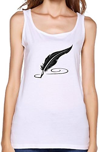 UUe Feather Classic Women's Sleeveless Vest Tee Casual Tank Top White XL