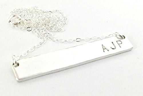 Double Sided Sterling Silver Bar Necklace - Personalized Hand Stamped Jewelry