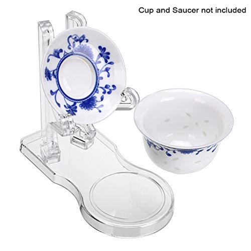 Hipiwe Acrylic Tea Cup Saucer Display Stands Clear Dinnerware Display