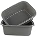 Begale 16 Quart Rectangular Plastic Wash Basins, 4-Pack Dish Pan, Gray