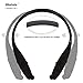 Bluetooth Headphones, Bluenin 980 Wireless Headsets Sweatproof In-ear Earbuds Sports Neckband Earphones Built-in Mic with Noise Cancellation for iPhone 7 plus 7 6s 6 5s 5 Samsung and Android (Black)