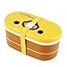 Lovely High Heat Resistance Double Layers Chopsticks Plastic Bento Lunch Box (Yellow Cover+ Brown Box)