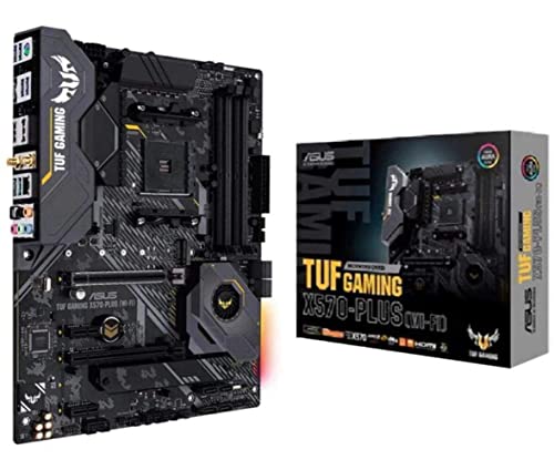 Asus Carte Mère Gaming Tuf Gaming X570-Plus (Wi-Fi) AMD Am4 Ryzen 3000 (Pcie 4.0 M.2 12+2 Dr. Mos Ddr4 Lan Hdmi Dp Cfx Usb 3.2 Gen 2 Type-A Type-C Aura Sync Rgb Atx)