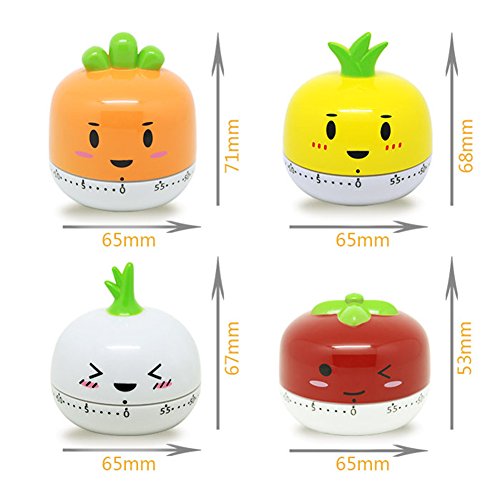 Yiwa Kitchen Vegetable/Fruit Shape Timer Cute Cooking Mechanical Home Decor yellow