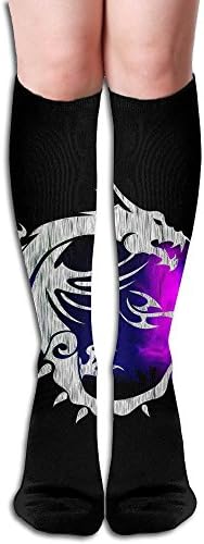 Dnim Msi-Logo-Nothing-Beats-The-Dragon Design Elastic Blend Long Socks Compression Knee High Socks (50cm) For Sports