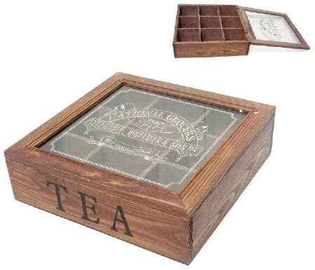 Caja de infusiones con 9 compartimentos.: Amazon.es: Hogar