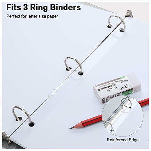 8Tab Binder Dividers, HERKKA 3 Ring Binder Dividers with Reinforced