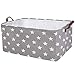 DOKEHOM 22-Inches Thickened X-Large Storage Basket -22x15x13 Inches- Drawstring Canvas Underbed Storage, Square Cotton Linen Collapsible Toy Basket (Grey Star, XL) primary