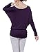 H2H Womens Comfy Soft Cool Boat Neck Solid Long Sleeve Dolman Drape Top Tee