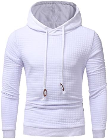 Sunhouse Men Long Sleeve Fashion Hoodie Hooded Sweatshirt Coats (M, White)