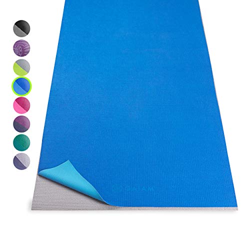 Gaiam No-Slip Yoga Mat Towel, Deep Blue