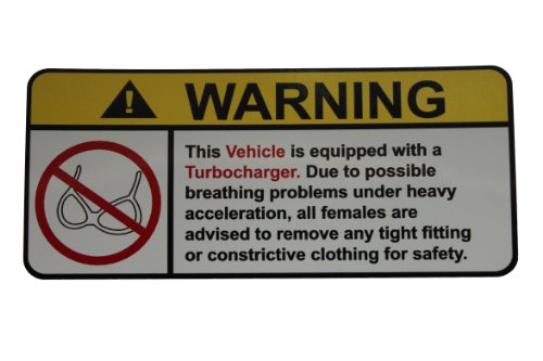 Vehicle Turbocharger No Bra, Warning decal, sticker