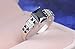 Himerus Wedding Engagement Jewelry White Gold Plated Square Faux Black Diamond Ring for Women and Girls