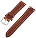 Hirsch Liberty Leather Watch Strap - Golden Brown - L - 20mm / 18mm - Shiny Silver Buckle - Artisan Calf Leather Band