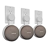 Mount Genie Affordable Essentials Google Home Mini Outlet Wall Mount Hanger Stand | A Low-Cost Space-Saving Solution (White, 3-Pack)