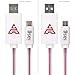 iasg Micro USB Cable Flat LED Pink Light Up Visible Illuminated Data Sync Charging Cable for Samsung Sony HTC Android Smartphones&Tablets 3.3Ft (Pink Purple Light)