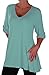 Shellie Womens Casual V Neck Tunic Plus Size Ladies Flared Long Top