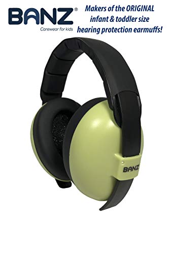 Baby Banz Earmuffs Infant Hearing Protection - Ages 0-2+ Years - THE BEST EARMUFFS FOR BABIES & TODDLERS - Baby Ear Protection,Leaf green
