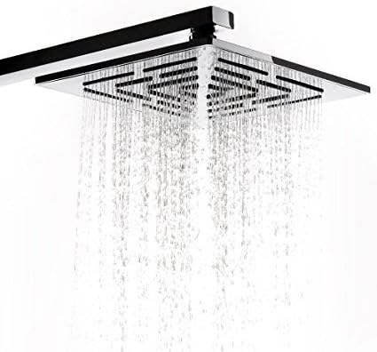 ZEYA ZEYASBTCBSHOWER-019 Stainless Steel Overhead Bathroom Shower, Chrome Finish