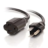 C2G 29930 16 AWG Outlet Saver Power Extension Cord (NEMA 5-15P to NEMA 5-15R) TAA Compliant, Black (4 Feet, 1.22 Meters)
