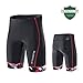 MY KILOMETRE Mens Triathlon Shorts with Adjustable Drawstring Easy Reach Leg Pockets Chamois for Long-Distance Tri Race (Black-red X-Large)